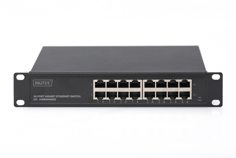 DIGITUS 16-poorts gigabitswitch, 10 inch, onbeheerd