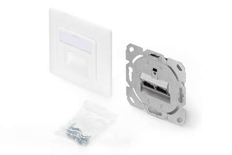 DIGITUS DIGITUS CAT 6A klasse EA netwerkcontactdoos, ontwerpcompatibel, afgeschermd, verzonken gemonteerd