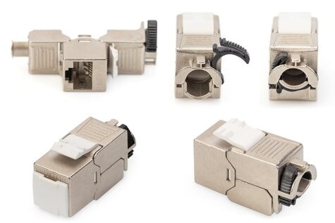 DIGITUS Professional CAT 6A Keystone module, afgeschermd met intelligente kabelmanager, set (24 stuks)