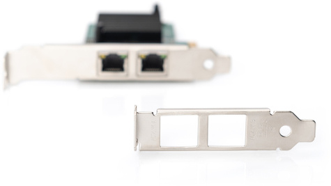 DIGITUS 2-poorts Gigabit Ethernet-netwerkkaart, RJ45, PCI Express, Intel-chipset