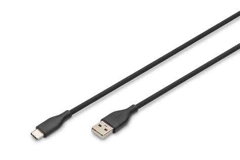 DIGITUS USB-C siliconen aansluitkabel, 2 m, zwart