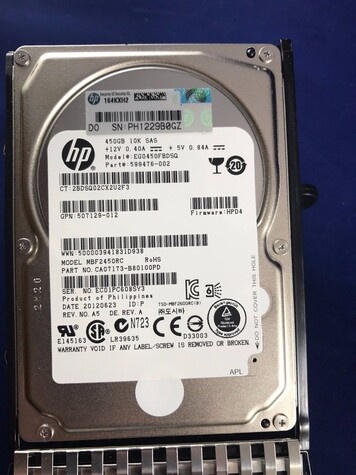 HPE HPE 450GB 6G SAS 10K DP ENT 2.5in HDD