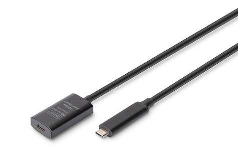 DIGITUS DIGITUS Actieve USB 3.2 Gen2 10G verlengkabel, USB-C - USB-C, 5m