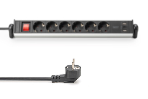 DIGITUS 6-voudige Office-stekkerdoos met 3 USB-aansluitingen