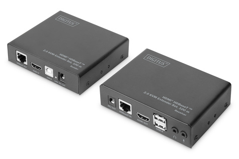 DIGITUS DIGITUS 4K HDMI HDBaseT™ 2.0 KVM-extenderset, 100 m