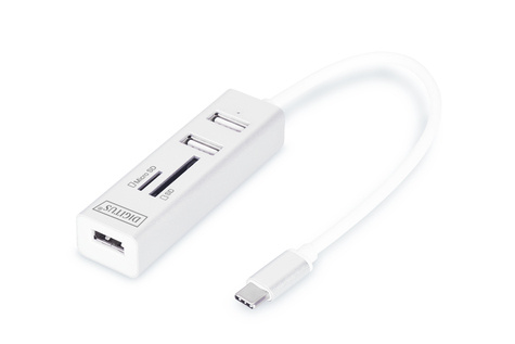 DIGITUS DIGITUS USB Type-C™ OTG 3-poorts Hub + Kaartlezer