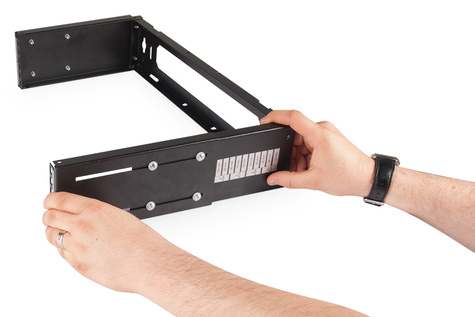 DIGITUS Professional 8HE wandmontage Patch-houder,372x505x250 mm in diepte verstelbaar, stapelbaar, zwart (RAL 9005)