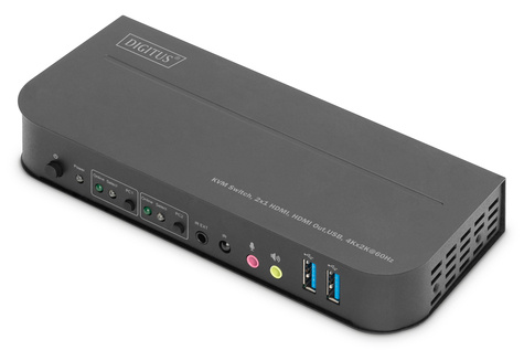 DIGITUS KVM-switch, 2x1 HDMI, HDMI-uitgang, USB, 4Kx2K@60Hz