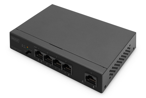 DIGITUS DIGITUS Gigabit Ethernet PoE-switch 4-poorts PoE + 1-poorts uplink, 60 W PoE budget