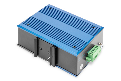 DIGITUS Professional 8-poorts Fast Ethernet netwerkswitch, industrieel, onbeheerd, 1 RJ45 uplink