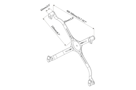 DIGITUS VESA Monitor Adapter for monitors ZONDER VESA mount VESA 75x75 100x100, max 8kg, up to 30"