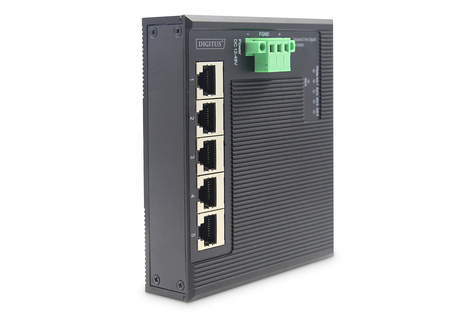 DIGITUS Industrial Gigabit Flat Switch - extended temperature range - switch - 5 ports