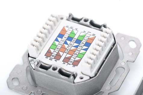 DIGITUS CAT 6A klasse EA netwerkcontactdoos, ontwerpcompatibel, afgeschermd, verzonken gemonteerd