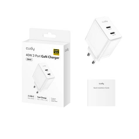 Cudy 40W USB-C EU 2-Port Charger