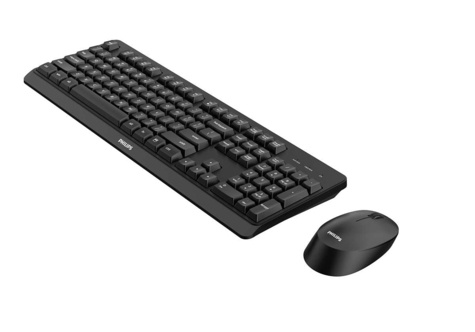 Philips 3000 series SPT6307BL - Toetsenbord en muis set - draadloos - 2.4 GHz - QWERTY - zwart