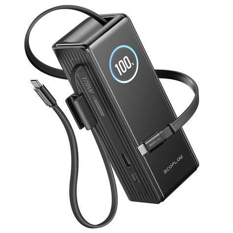 EcoFlow RAPID 25K Build-in cable - Powerbank Black