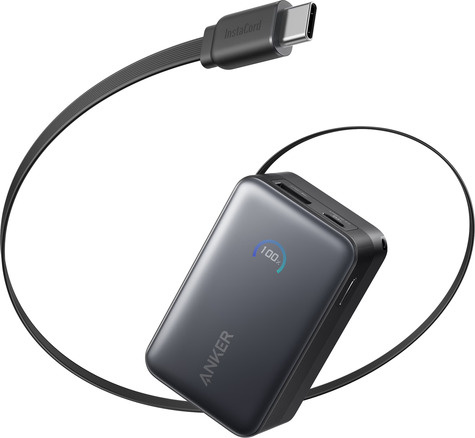Anker Anker Nano Power Bank (10 000 mAh 45W Built-In Retractable USB-C Cable) Black