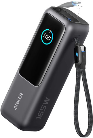 Anker Power Bank (25K 165W Built-In USB-C and Retractable Cable)