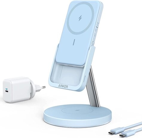 Anker Anker PowerWave Mag-Go 2-in-1 Stand 5KBlue EUPlug