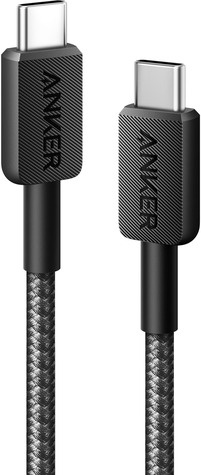 Anker 322 USB-C to USB-C Cable Nylon (0.9M Braided Black) 60W