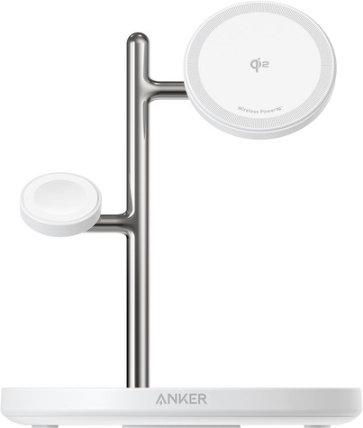 Anker MagGo Magnetic Wireless Charger 15W 3-in-1 Stand White EU Plug