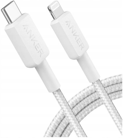 Anker 322 USB-C to LGT Cable Nylon 0.9M White