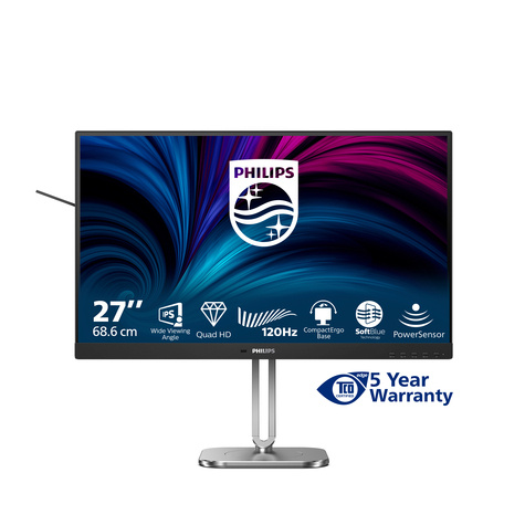 Philips 27' 16:9 IPS 120Hz 2560x1440 HAS 150mm HDMI x 2x 1.4 DP x 1x 1.2