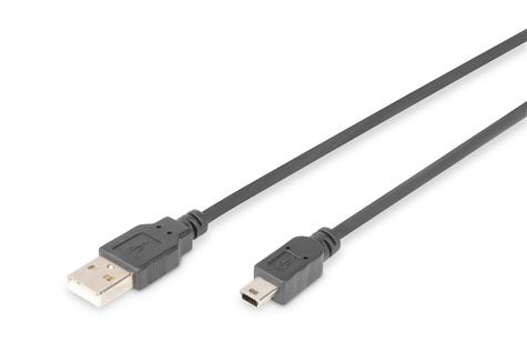 DIGITUS DIGITUS USB 2.0 connection cable - type A - mini B (5pin) M/M - 1.8m - USB 2.0 conform - Black