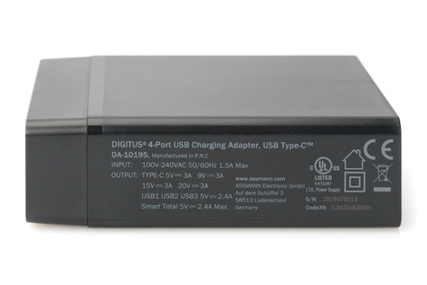 DIGITUS Digitus power adapter - USB, 24 pin USB-C - 72 Watt