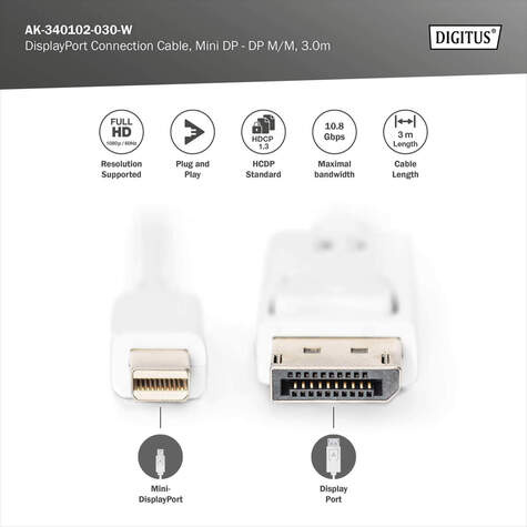 DIGITUS ASSMANN DisplayPort cable - 3 m