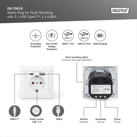 DIGITUS DA-70615 - socket-outlet