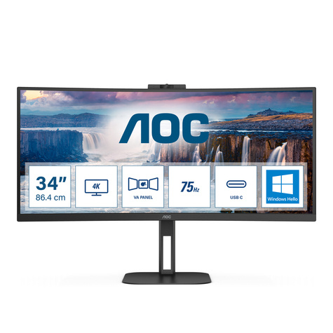 AOC AOC LED Curved-Display Value-line CU34V5CW/BK - 86.4 cm (34") - 3440 x 1440 WQHD