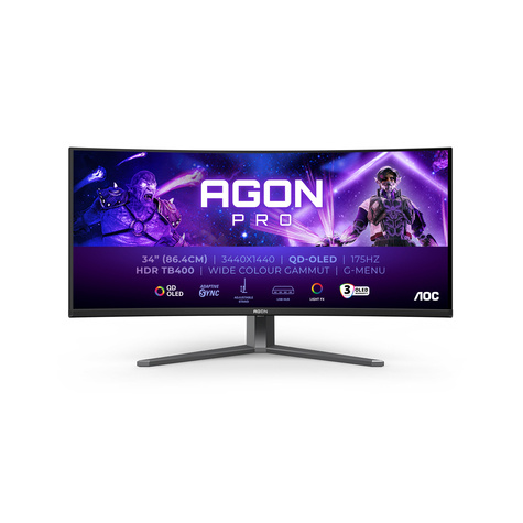 AOC AGON PRO AG346UCD - OLED monitor - curved - 34" - HDR