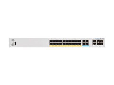 Cisco Catalyst 1300-24MGP-4X - Switch - L3 - Beheerd - 16 x 10/100/1000 (PoE+) + 8 x 2.5G (PoE+) + 4 x 10 Gigabit SFP+ - rack-uitvoering - PoE+ (195 W)