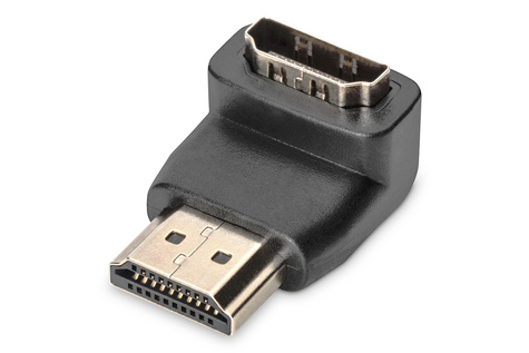 DIGITUS HDMI Adapter, 90° gewinkelt, Zwart-gold