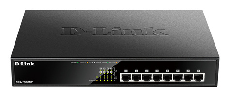 D-Link D-Link DGS-1008MP 8-Port PoE+ (140W) Gigabit Switch