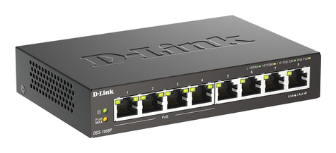 D-Link DGS-1008P/E 8-Port davon 4 x PoE Gigabit Desktop Switch