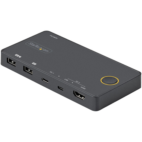 STARTECH 2 Port Hybride USB-A + HDMI  USB-C KVM Switch - Enkele 4K 60Hz HDMI 2.0 Monitor