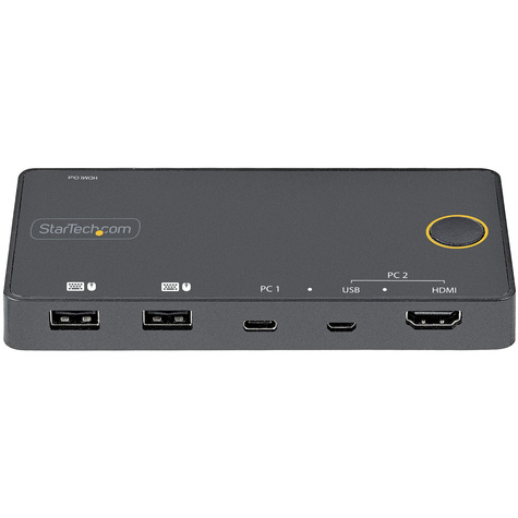 STARTECH 2 Port Hybride USB-A + HDMI  USB-C KVM Switch - Enkele 4K 60Hz HDMI 2.0 Monitor