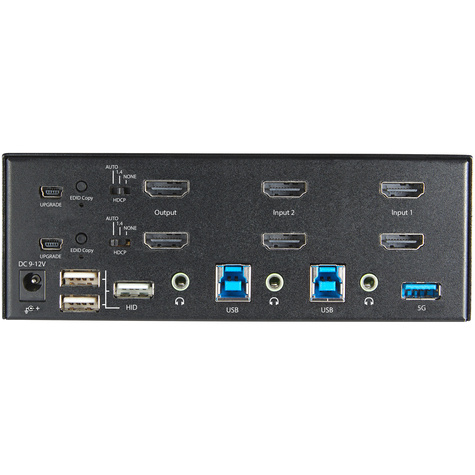 STARTECH 2 Port  Dual Monitor KVM HDMI Switch, 4K 60Hz Ultra HD HDR, Desktop Hub 4K HDMI 2.0 KVM Schakelaar met 2 Port USB 3.0 (5Gbps)