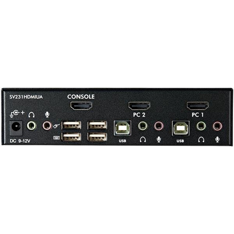 STARTECH 2-poort USB HDMI KVM-switch met Audio en USB 2.0-hub - KVM / audio / USB switch - 2 x KVM / audio / USB