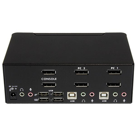 STARTECH 2 poorts DisplayPort dual-monitor KVM switch - DP KVM - 4K 60Hz - KVM / audio / USB switch