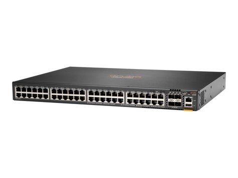 HPE Aruba Networking CX 6200F 48G 4SFP+ Switch - Switch - L3 - Beheerd - 48 x 10/100/1000 + 4 x 100/1000/10G SFP+ - voor- en zijkant naar achterkant - rack-uitvoering