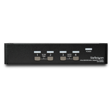 STARTECH 4 Port DisplayPort KVM Switch, 4K 60Hz, Single Display
