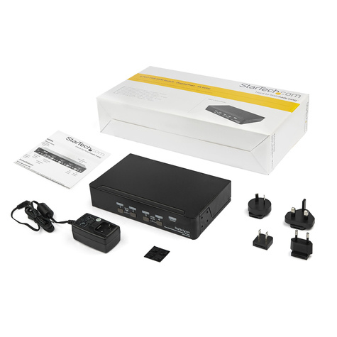 STARTECH 4 Port DisplayPort KVM Switch, 4K 60Hz, Single Display