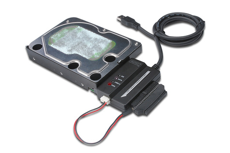 DIGITUS DA-70325 - USB3.0 naar SATAII + 3,5" IDE-adapterkabel Voedingseenheid (12V/2A) meegeleverd.