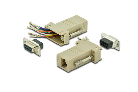 DIGITUS DIGITUS RS 232 Adapter, DB9,   RJ45, Modular DB9 F,  RJ45 F