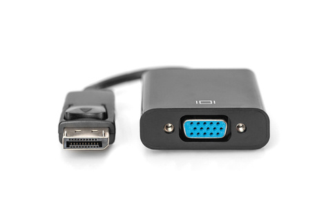 DIGITUS DisplayPort adapter cable, DP - HD15 M/F, 0.15m,w/interlock, DP 1.1a compatible, CE, bl