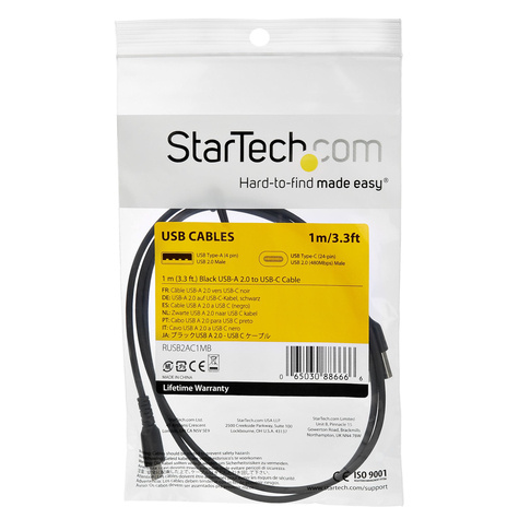STARTECH 1m USB C Lader Kabel, Rugged Fast Charge  Sync USB 2.0 naar USB