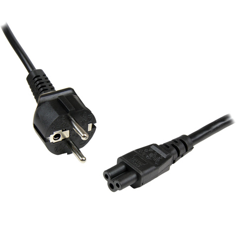 STARTECH STARTECH 1m Laptop Stroomkabel, EU Schuko naar C5, 2.5A 250V, 18AWG, Notebook / Laptop AC Vervangkabel